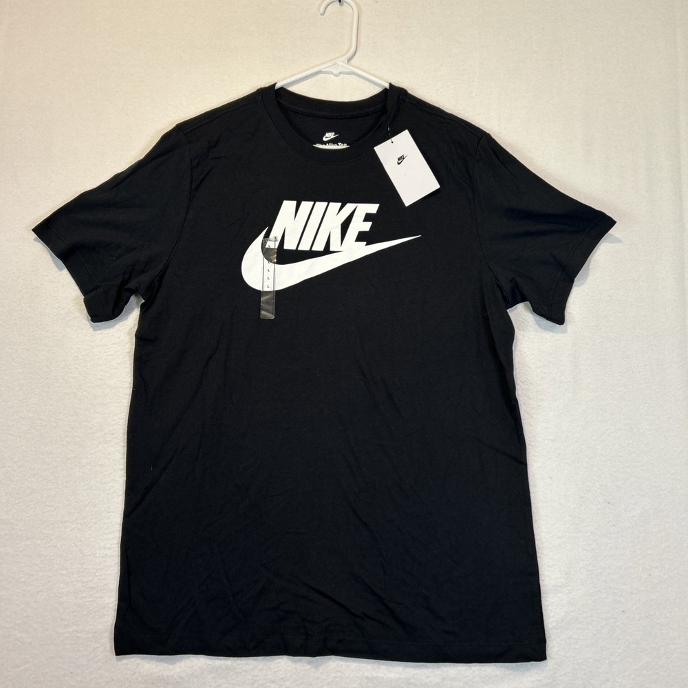 Nike Mens Sportswear Club Tee Black Large Swoosh T-Shirt AR5004-010 L